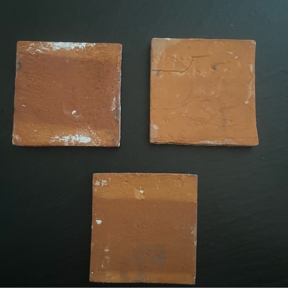 Mexican Hand Painted Terra-Cotta Talavera Vintage Tiles Set of 3 - Picture 9 of 10